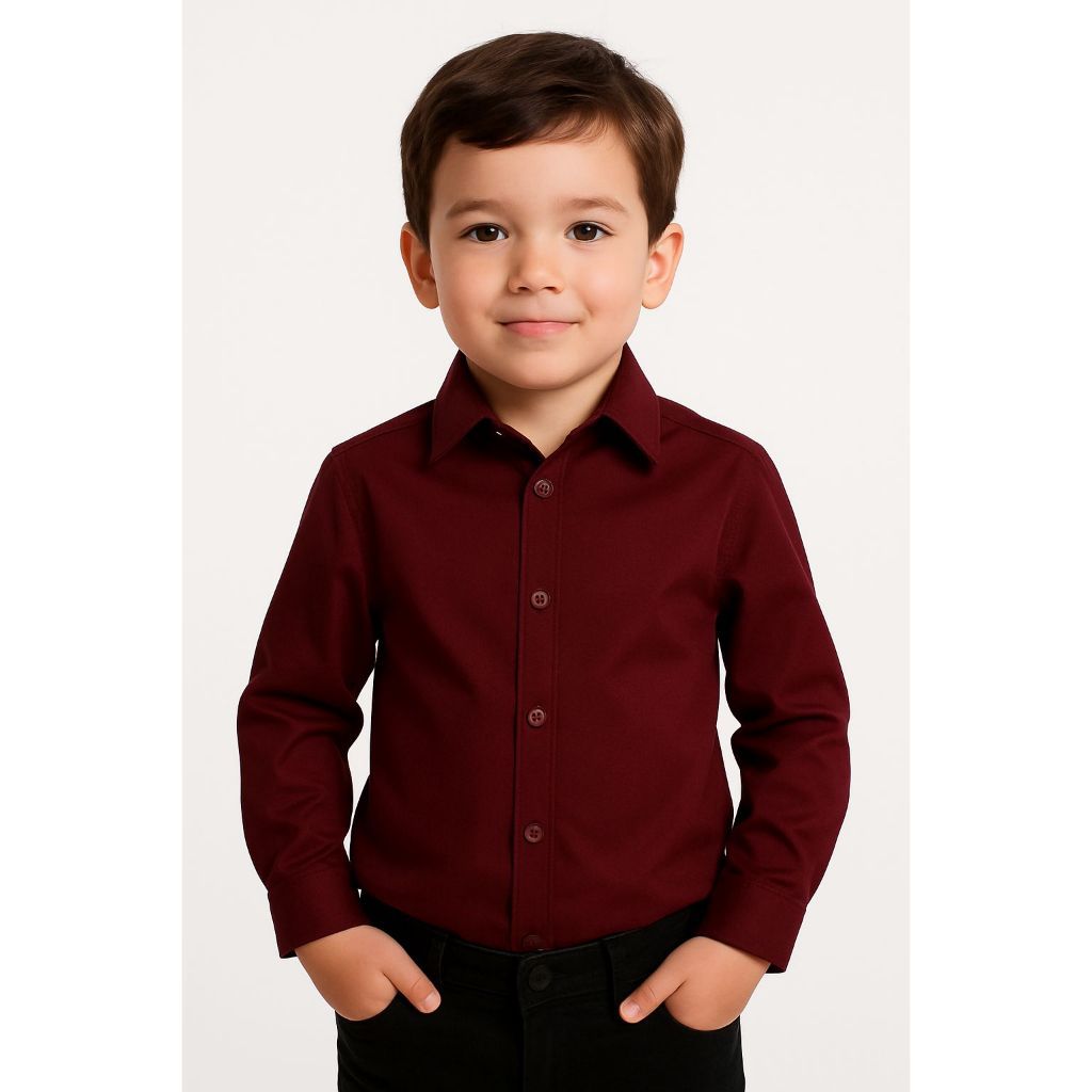 Camisa Social Infantil Elegante Manga Longa Malha Premium - ENTREGA IMEDIATA !!! em Oferta na Shopee