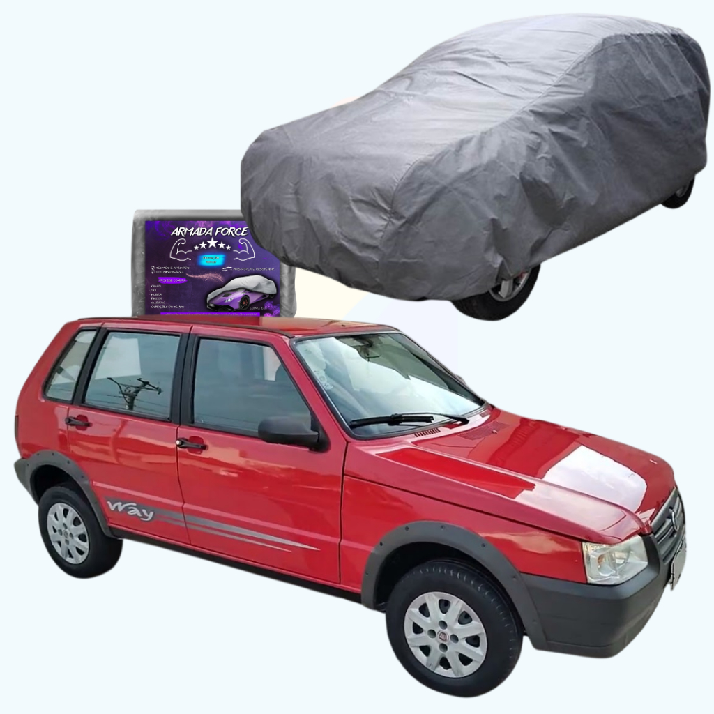 CAPA PARA COBRIR CARRO FIAT UNO MILLE 1984 A 2013 2/4P FIRE ECONOMY WAY SMART SX EL EX, IMPERMEÁVEL,OM FORRO E SEM FORRO