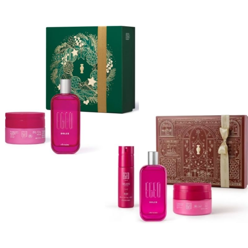 Egeo Dolce Desodorante Colônia 90ml, Body Spray 100ml, Creme Merengue 250g, Caixa de Presente - Boticário