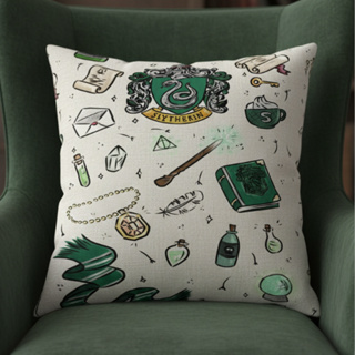 Capa de Almofada Sonserina 🐍 | Decoração 45x45 Harry Potter | Astúcia, Ambição e Estilo em Oferta na Shopee
