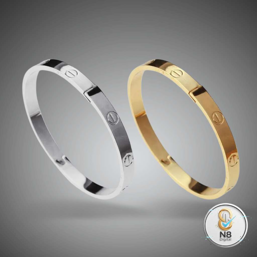 Pulseira Bracelete Love Rígida Aço Inox 316L Dourada ou Prateada Luxo Não Escurece Pode Molhar em Oferta na Shopee