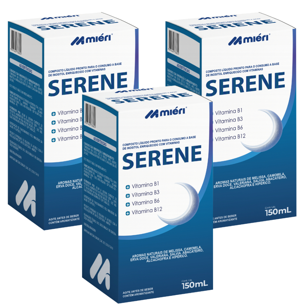 KIT Serene 150ml Vitaminas B1,B3,B6,B12,Aromas,Camomila,Erva Doce,Valeriana,Salvia,Alcachofra