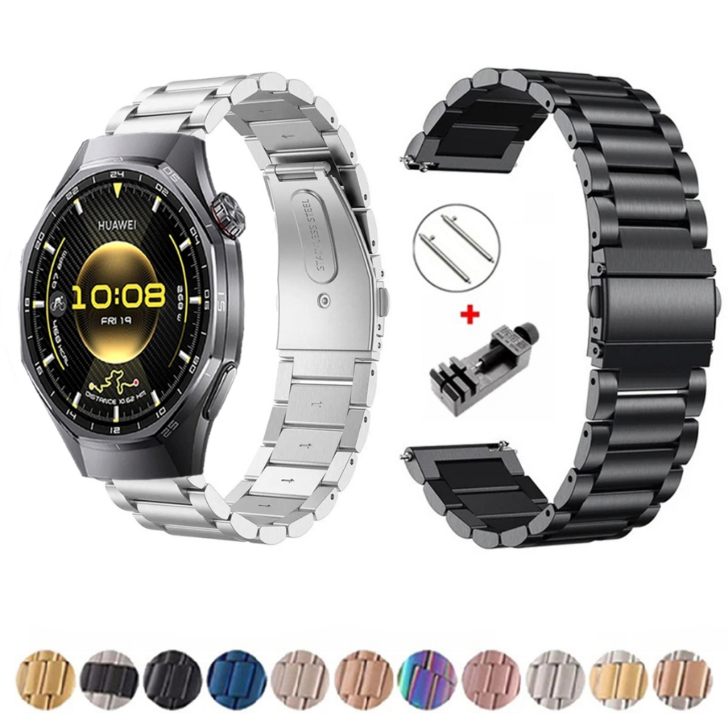 Pulseira de 22mm Metal Elos de aço inox para Smartwatch Huawei Watch Gt6 Pro 46mm de Engate Rapido