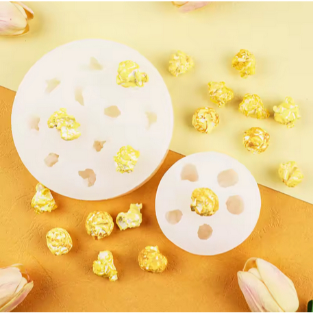 Molde de Silicone Pipoca 3D 12 Cavidades | Forma Artesanal para Velas, Sabonetes e Doces Decorativos
