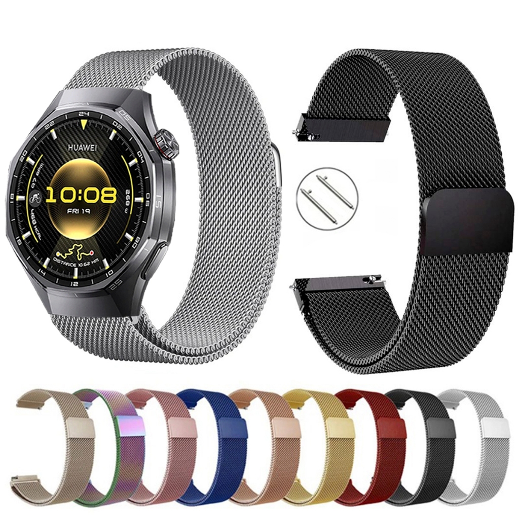 Pulseira de 22mm milanesa aço inox para Smartwatch Huawei Watch Gt6 Pro 46mm de Engate Rapido