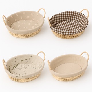 Cesto de Pão Redondo Retangular Oval Para Café da Manhã com Forro e Alça Lateral Cozinha Multiuso em Oferta na Shopee