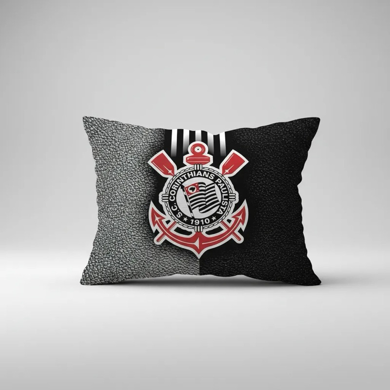 Fronha Travesseiro Corinthians Time Futebol 50cm x 70cm
