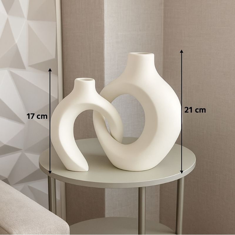 Vaso Decoração Monaco para Casa Sala Mesa Escritório decoração elegante en gesso cru