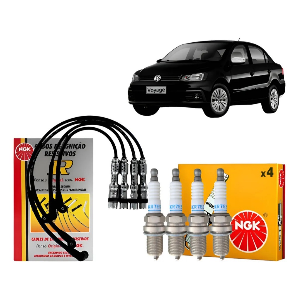 Jogo Cabo De Vela Voyage 1.6 8v 2016 2017 2018 Flex+ Velas Preto