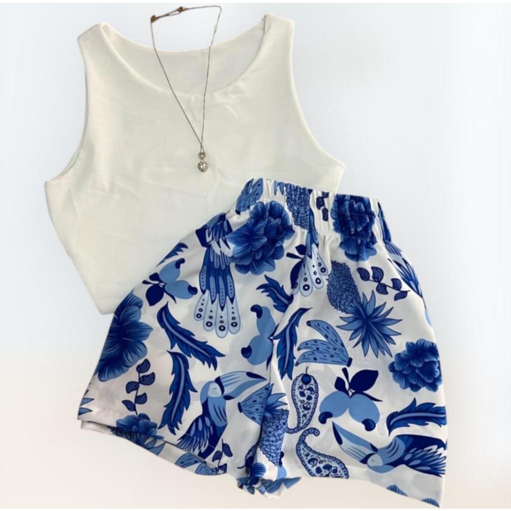 Short Feminino Estampado Shorte Shorts Soltinho Confortável Têndencia Verão Moda Praia Bermuda Calção em Oferta na Shopee