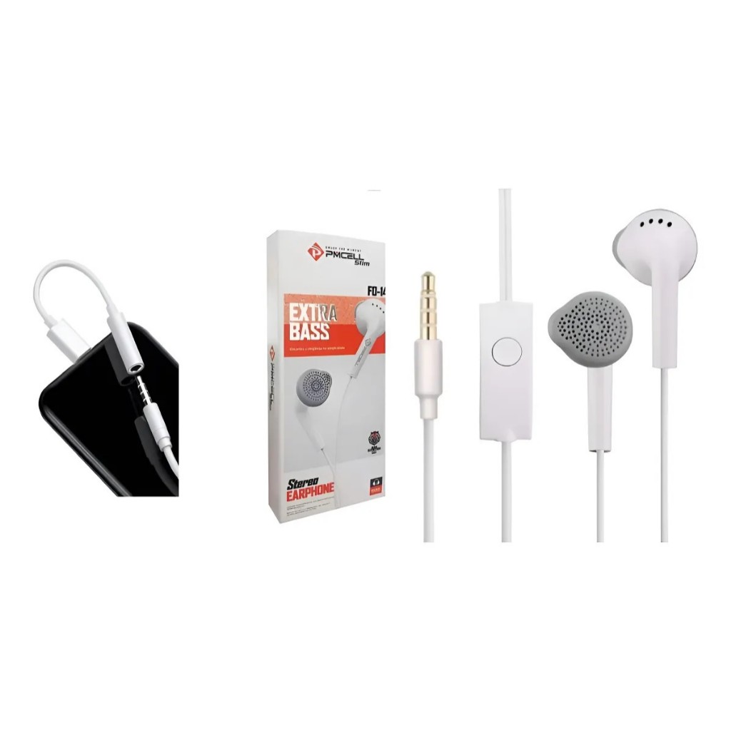 Kit Adaptador Usb C Fone P/ Galaxy A16 A26 A36 A55 A56 M55 + Fone De Ouvido Bran