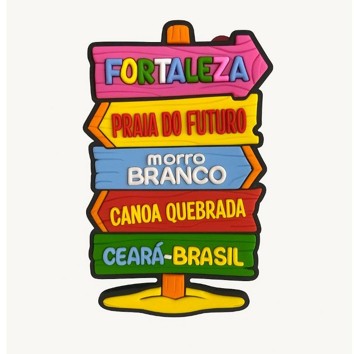 Ímã de Geladeira Fortaleza Ceará Praia do Futuro Morro Branco Canoa Quebrada Emborrachado Souvenir