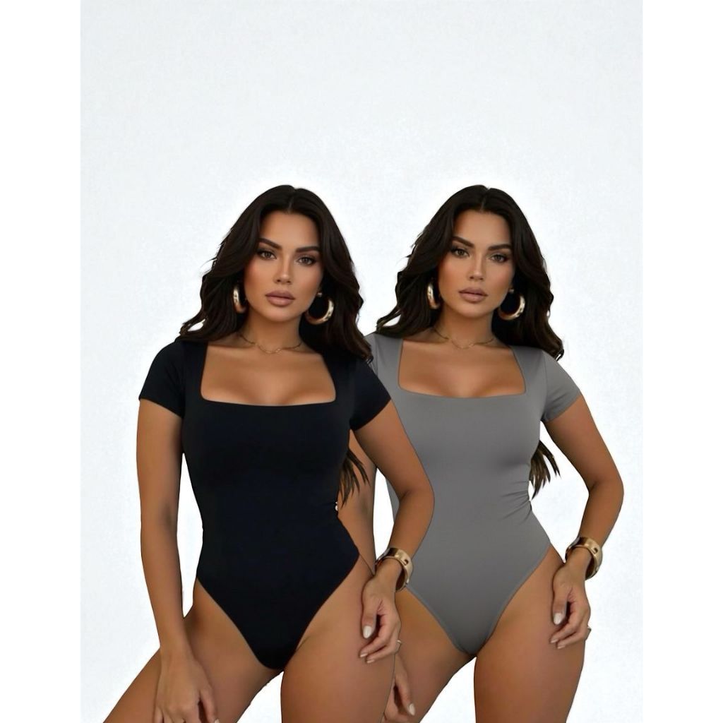 KIT 3 e 2 BORY BODY FEMININO MANGA CURTA GOLA QUATRADA TENDÊNCIA VERÃO EM SUPLEX PREÇO DE FABRICA