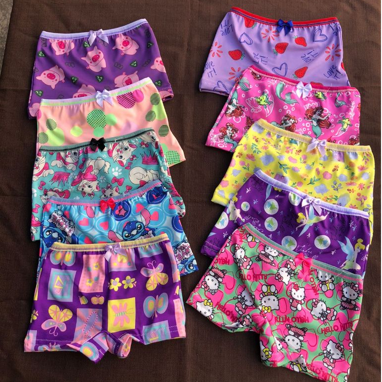 KIT Calcinha Short Box Feminina Menina Bebe Estampada Confortável Dia a Dia Microfibra Poliester em Oferta na Shopee