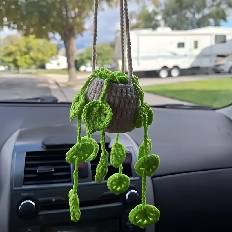 Pendente cheirinho, folhas e flores de crochê para Pendurar no Carro, Decoração  Espelho Retrovisor em Oferta na Shopee
