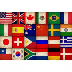 Kit 16 bandeiras 50cm x 70cm Em tecido Oxford Bandeira de Países