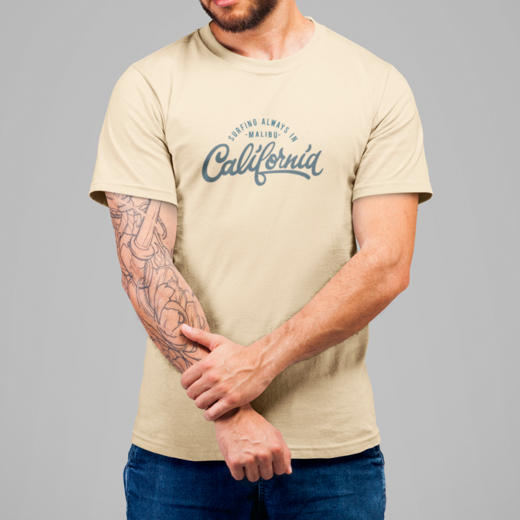 Camiseta Preta Masculina Camisa California Urban Street 100% Algodão Estampada Básica