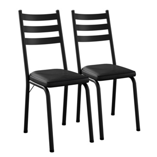 Kit 02 Cadeiras de Aço com Assento Estofado Para Mesa de Cozinha Europa em Oferta na Shopee