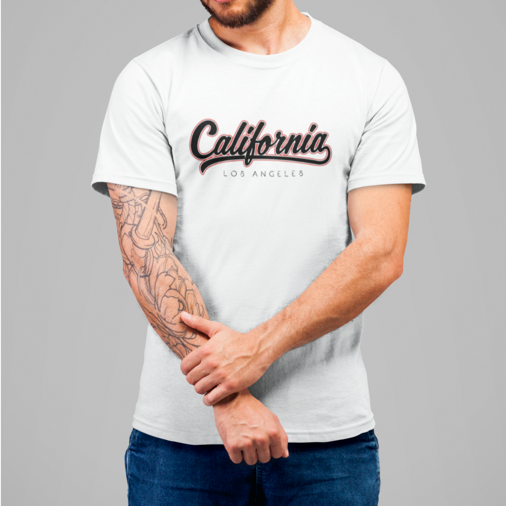 Camiseta Masculina Camisa California 100% Algodão Estampada Básica Casual