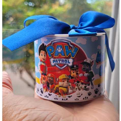 Tubolata Personalizada Patrulha Canina 5x6cm – Lembrancinha para Festa, Chá de Bebê, Revelação e Maternidade,casamento