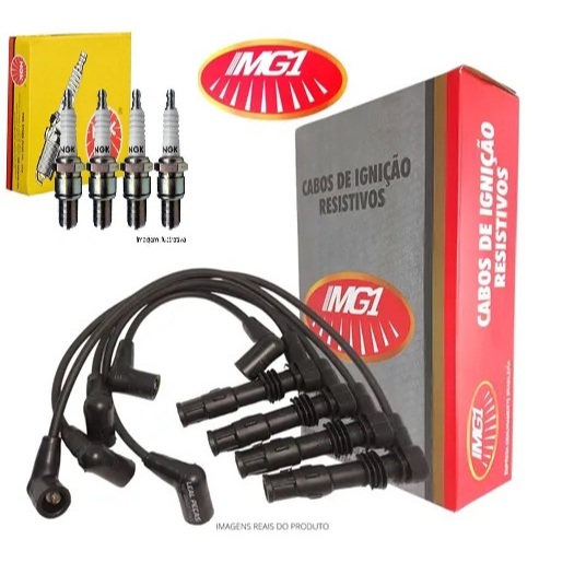 KIt Cabo Vela MG1 e Velas NGK Ou MARELLI  I30 Tucson 2.0 16v 2014 2015 Flex Preto