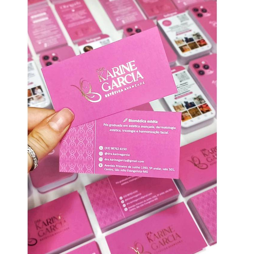 Cartão de Visita Hot Stamping, Cartão de agradecimento 9x5cm, Cartão Personalizado Fidelidade