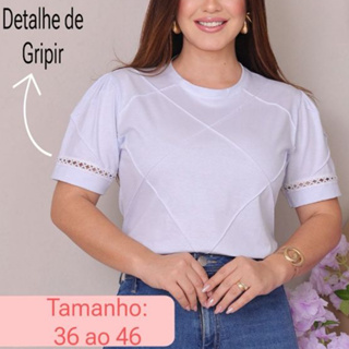 Blusa T-Shirt Feminina Algodão Premium Manga Princesa Gripir Estilosa Nervura em Oferta na Shopee