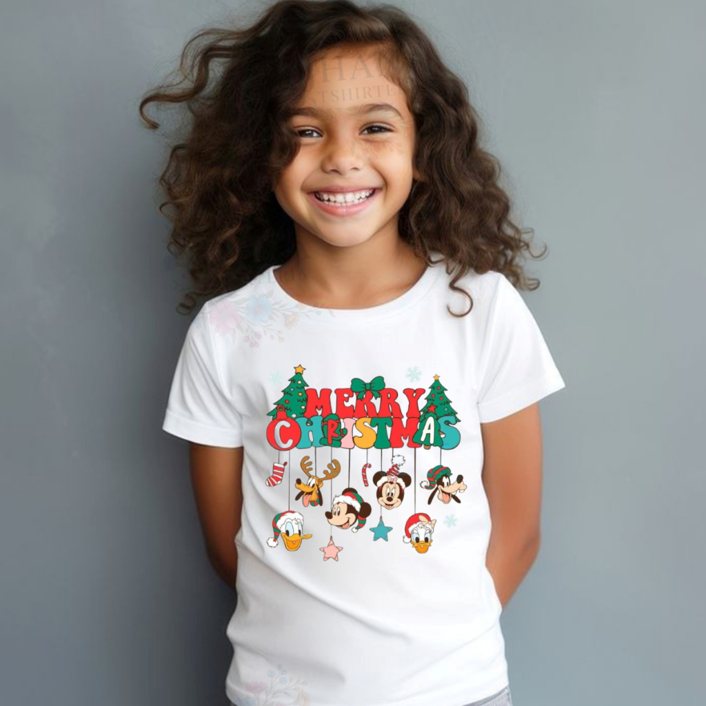 CAMISETA INFANTIL DESENHO MICKEY,DONALD,MINNIE,PLUTO,NATAL,FESTA,FINAL DE ANO,MODA CASUAL,CACHORRO,PET,FESTA,ANIVERSÁRIO