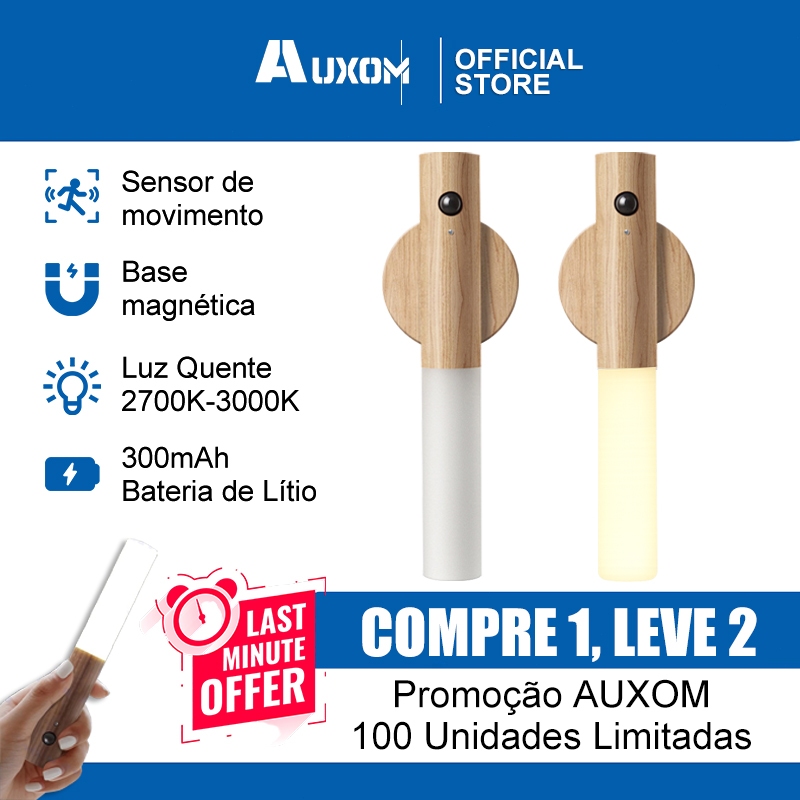 Luminária LED de Parede Indutiva Recarregável 2700K-3000K Luz Noturna para Quarto e Ambiente