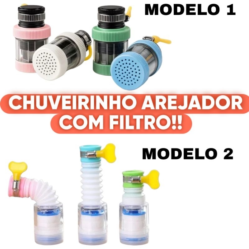 Chuveirinho Arejador com Filtro Purificador Misturador Extensor de Torneira Fácil Instalação