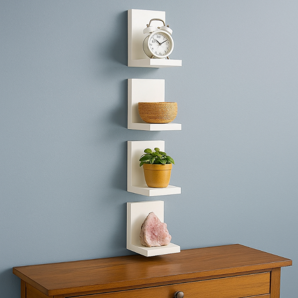 Prateleiras Brancas em L 15X10 Kit com 1,2,3 ou 4 Unidades para Decoração Organização