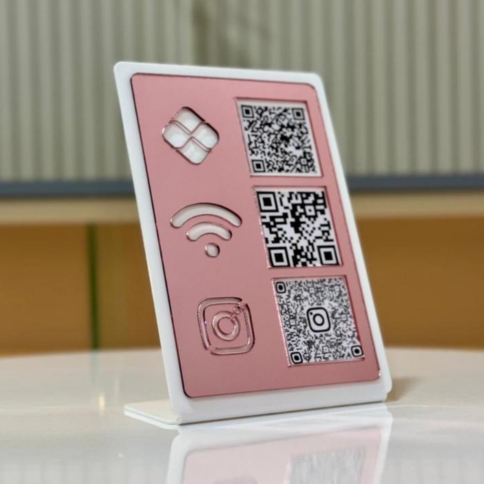 Placa Pix Wifi Instagram QR Display Balcão Loja Mercado Bar Mesa, Placa de pix loja de roupa . em Oferta na Shopee