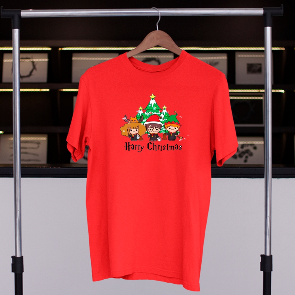 Camiseta Unissex Slim Estampada 100% Algodão Harry Christmas Feliz Natal Harry Potter Merry Christmas