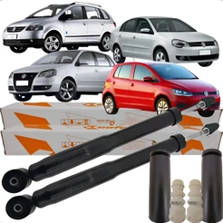 Par 2 Amortecedor Traseiro Cofap Polo Fox Spacefox + Kit Batente