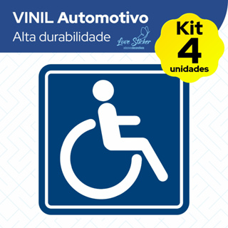 🚗 Kit 4 Adesivos PCD para Veículo – Sinalização Veicular Deficiente Físico em Vinil de Alta Durabilidade em Oferta na Shopee