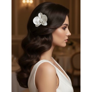 Grampo Orquídea perolada Arranjo De Noiva Presilha Flor Cabelo