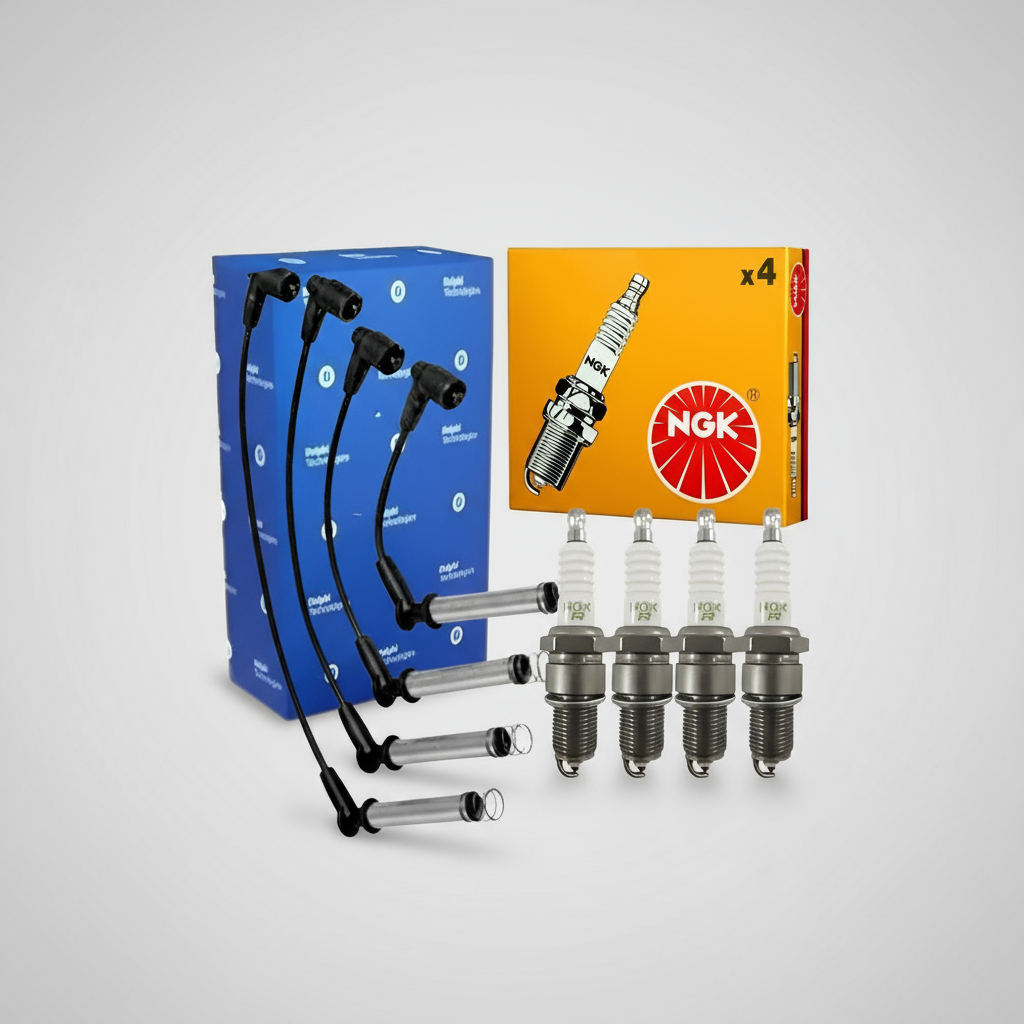 Kit Jogo Cabo Delphi E Vela Ngk Original Corsa Celta Classic Cobalt Gasolina