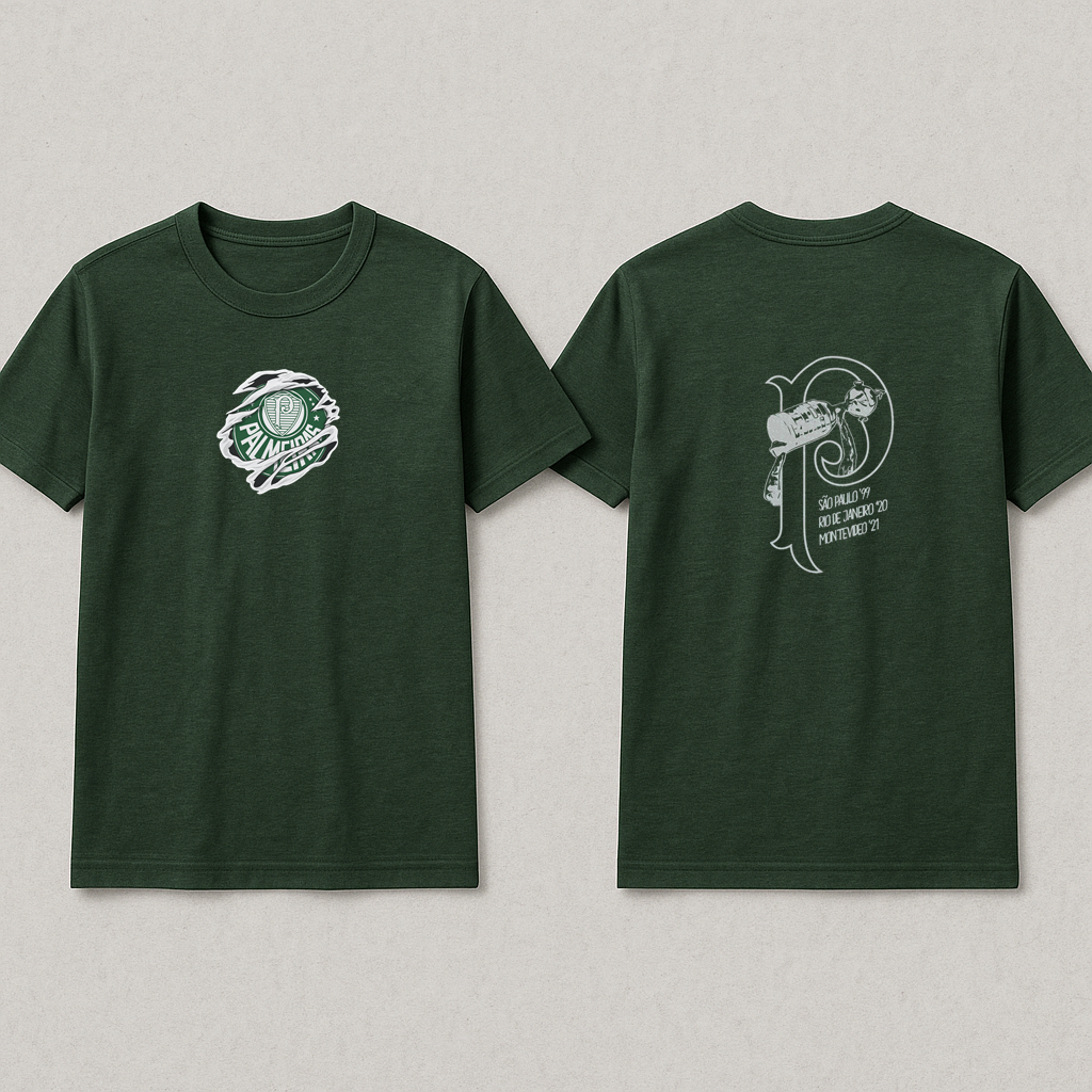 Detalhes do Camiseta T-shirt Personalizada Time Avant Palmeiras Verdão Libertadores Estampada P ao G3 Plus Size