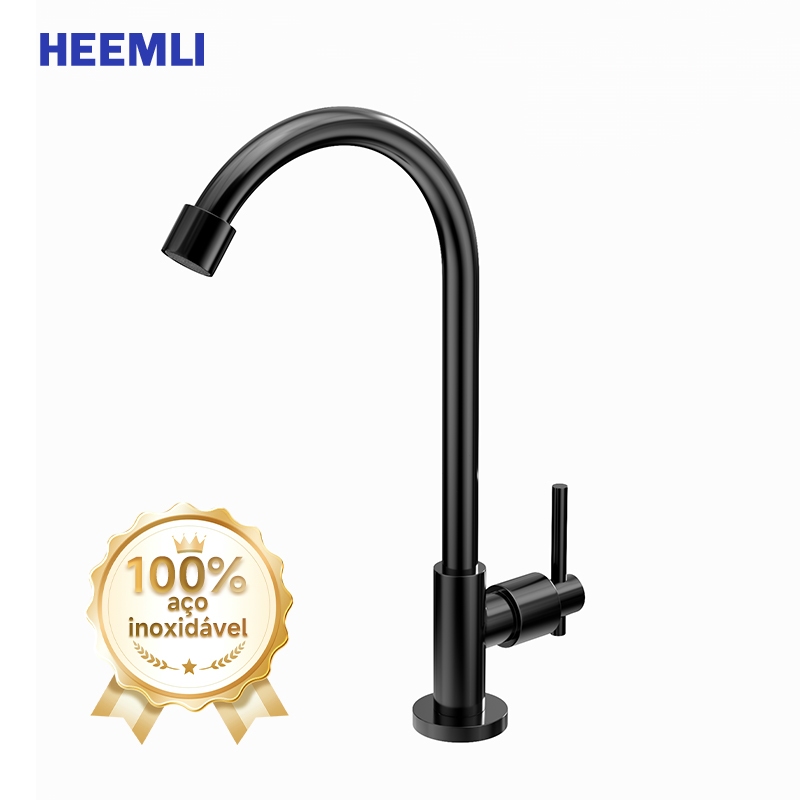 Heemli Torneira Gourmet de Cozinha e Torneira de Banheiro para Lavatório e Bancada Mesa em Inox 1/4 de Volta em Oferta na Shopee