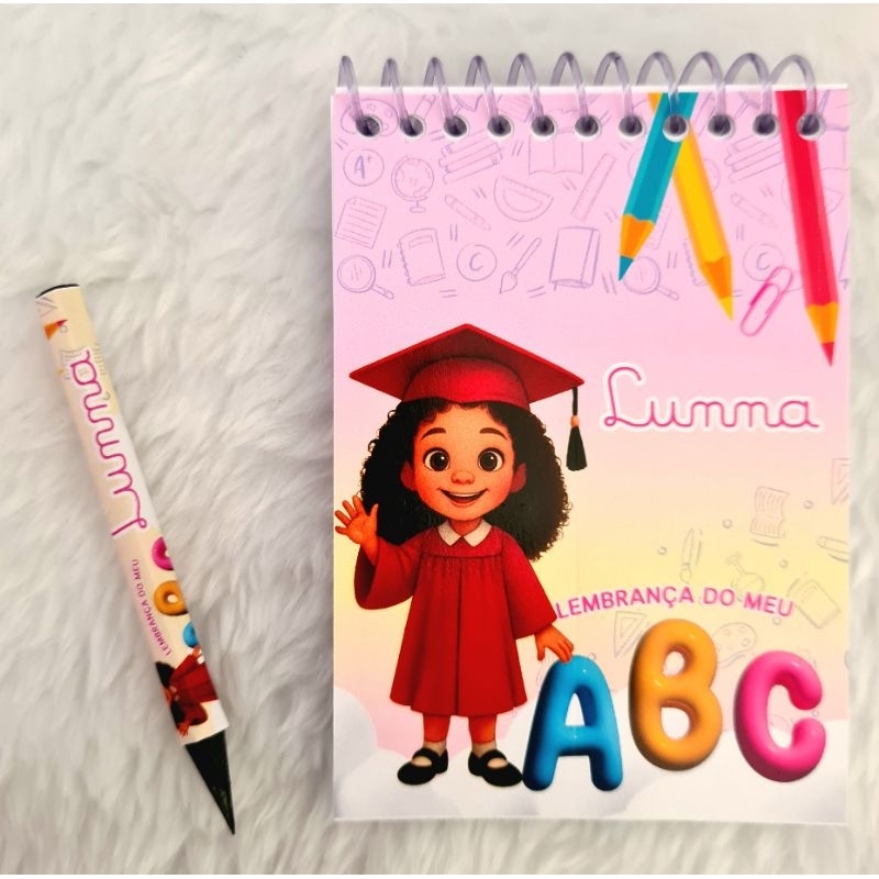 Kit 10/20 Bloquinhos Personalizados com Mini Lápis - Formatura do ABC -  Doutores do ABC
