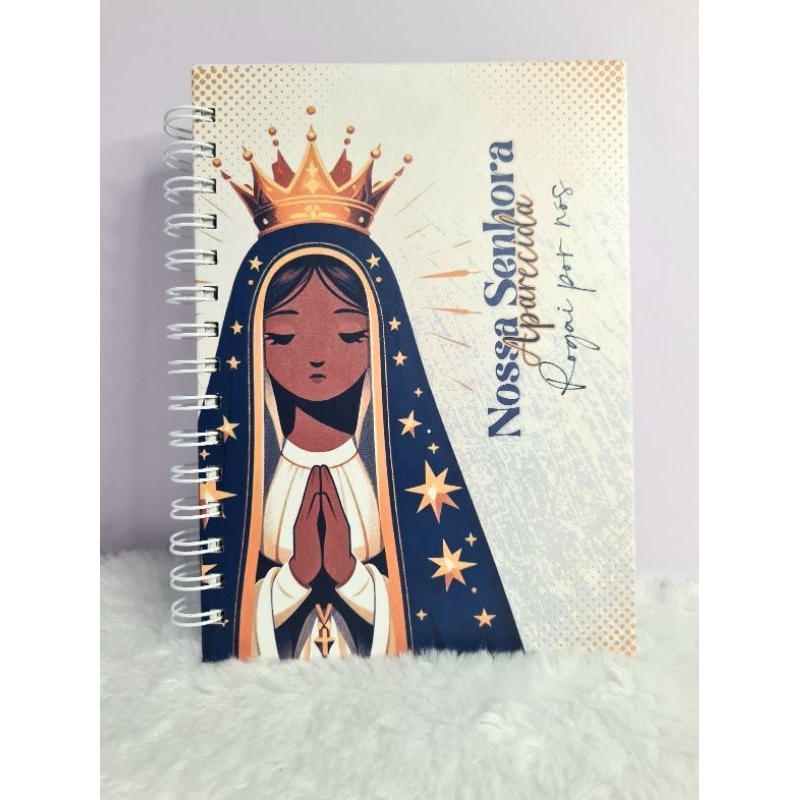 Caderno Novena Nossa Senhora Aparecida - A5 - Capa Dura - Wire-O - Personalizado com nome