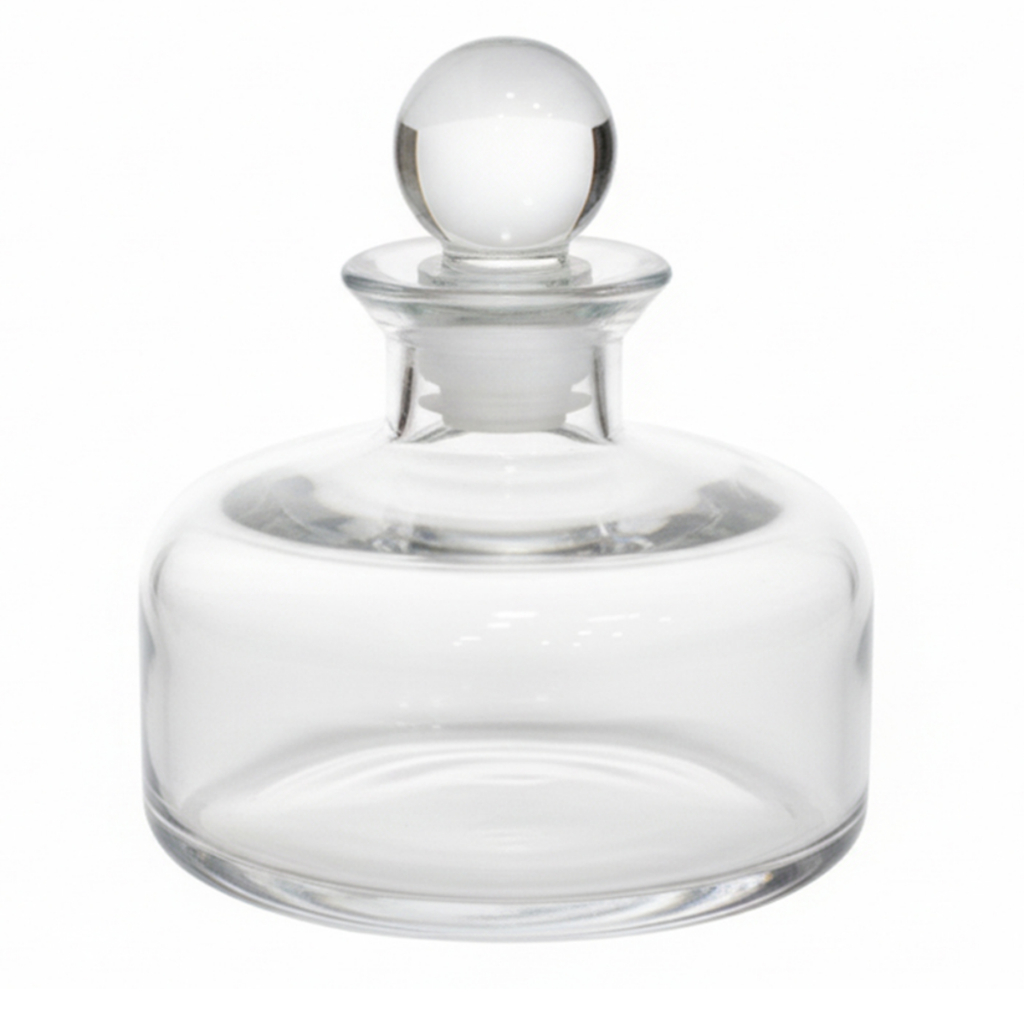 GARRAFA DECORATIVA DE VIDRO COM TAMPA 200ML SOFISTICADA em Oferta na Shopee