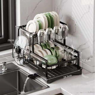 Escorredor de Louças Rack Aço Carbono Organizador Preto NOVEVE CASA