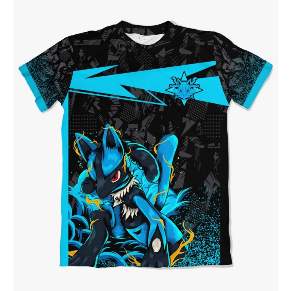 CAMISETA DRYFIT ANIME POKEMON UNIFORME TIME LUCARIO