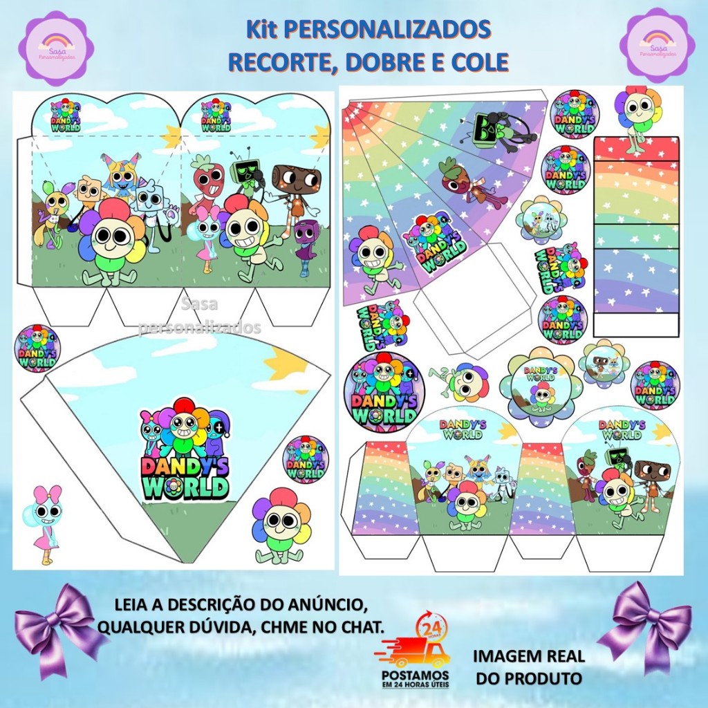 TEMA DANDYS WORD LEMBRANCINHA PERSONALIZADA COM OU SEM NOME - 100/200 ITENS em Oferta na Shopee