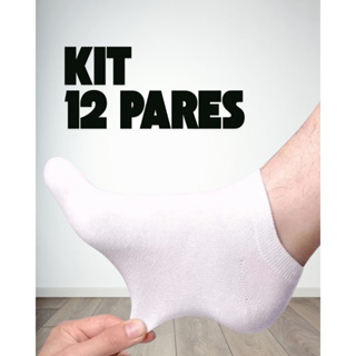 12 Pares de Meias Soquete Cano Curto Masculina Feminina Unissex em Oferta na Shopee