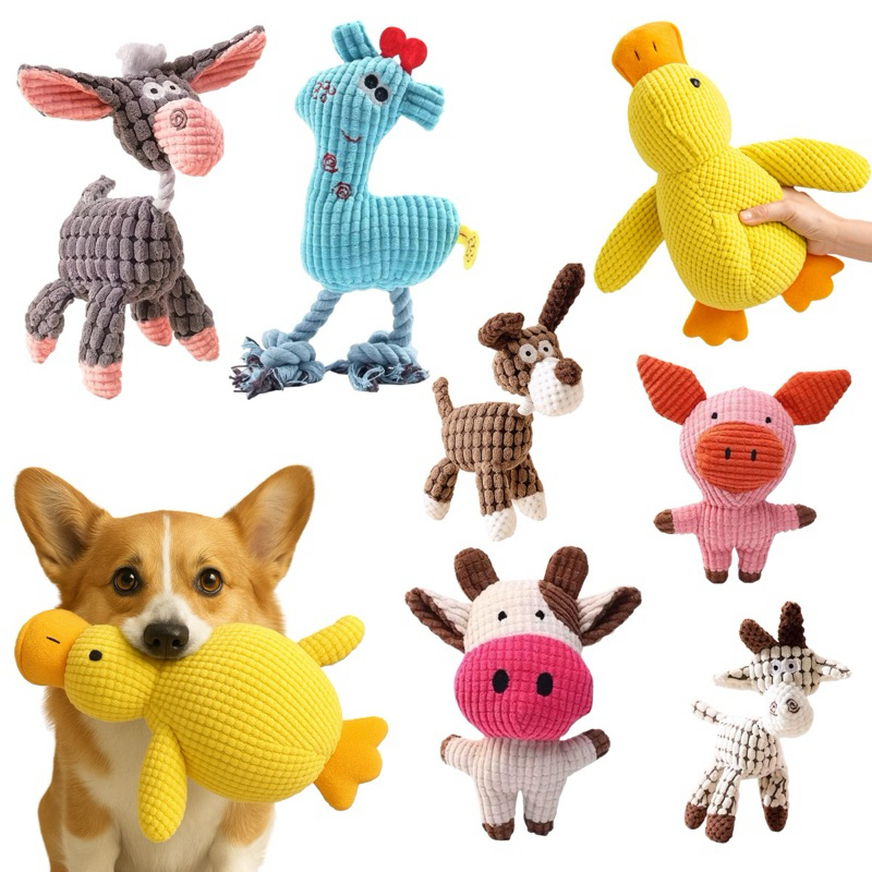 Brinquedo Mordedor Pet Para Cachorro Animais Coloridos de Corda com Apito