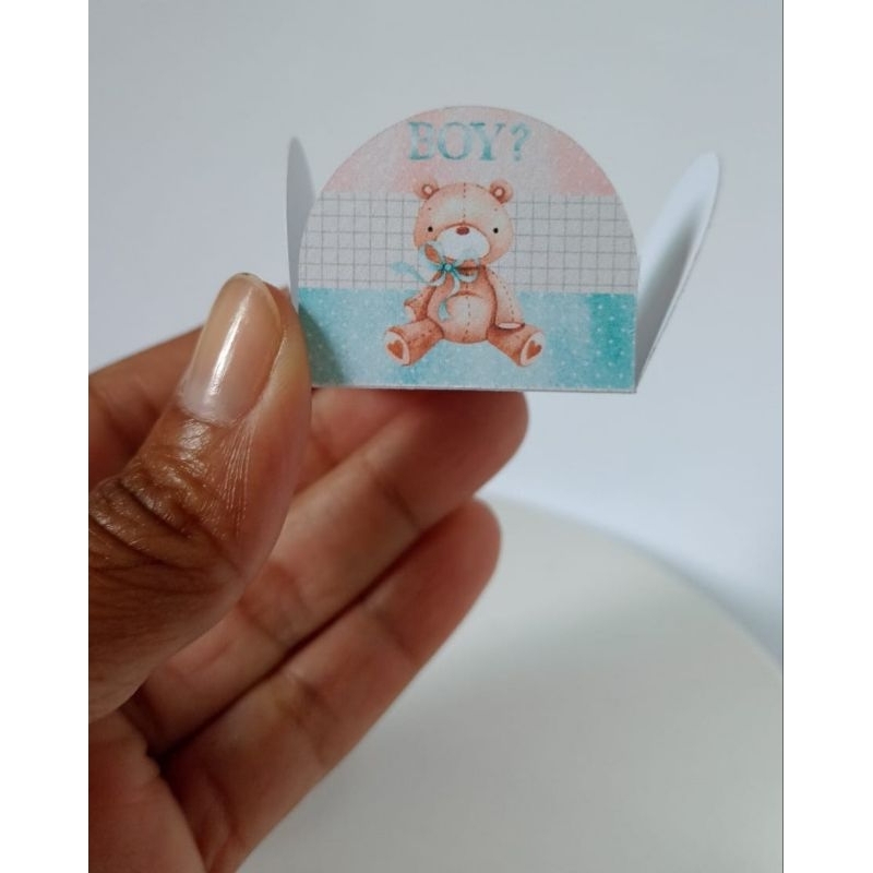 Forminha de doce personalizado para festa - Chá Revelação urso  - doce de aniversário, brigadeiro