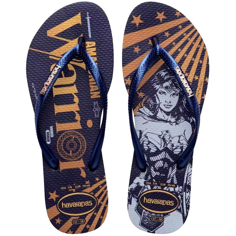 Chinelo Havaianas Slim Feminino Warner Classics Mulher-Maravilha
