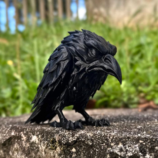 Estátua Corvo Realista | Escultura Decorativa em Oferta na Shopee